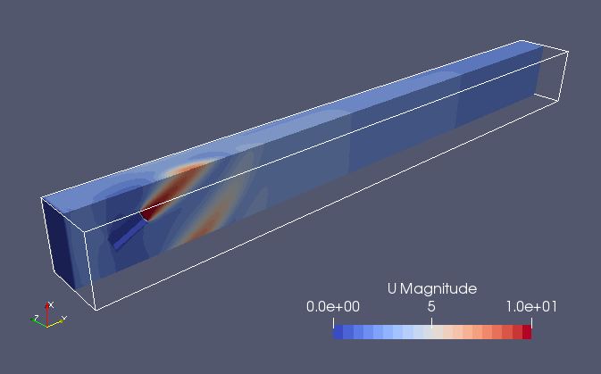 Calculation result on the Boundary face mapping (flow velocity)