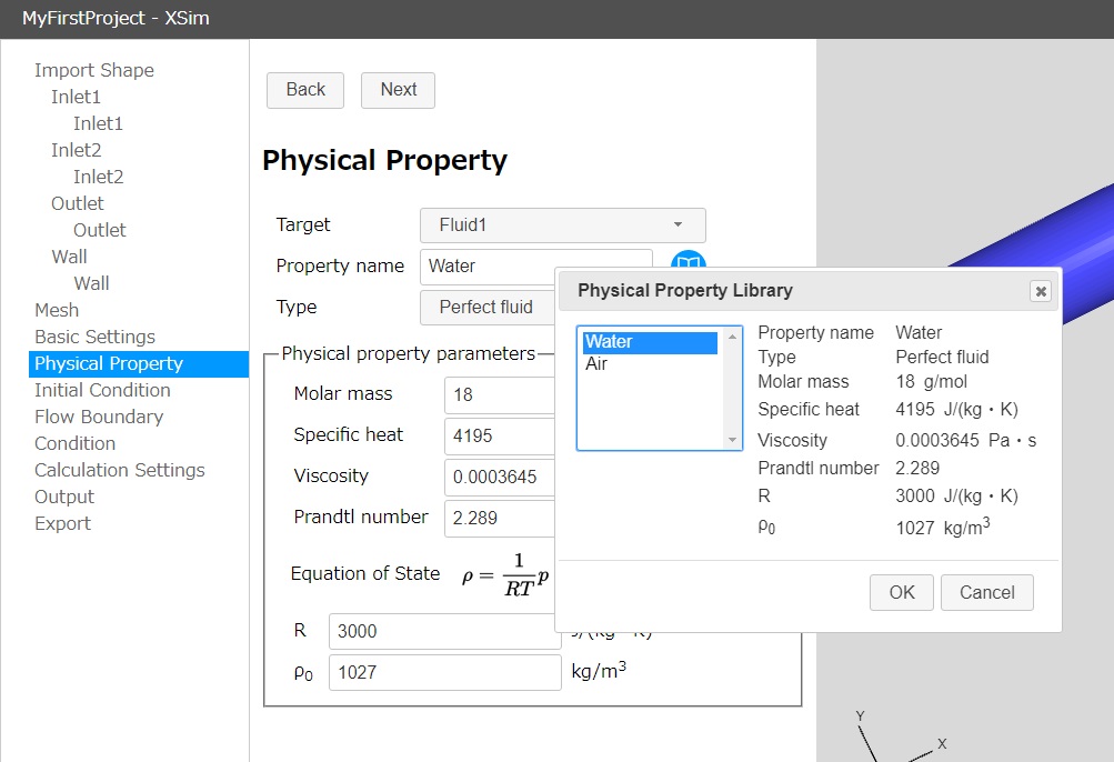 Version 0.2. Adding a physical property library feature. Screenshot